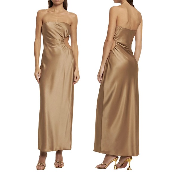 nevaeh satin dress Reformation | Dresses | Reformation Nevaeh Satin Dress In Brown